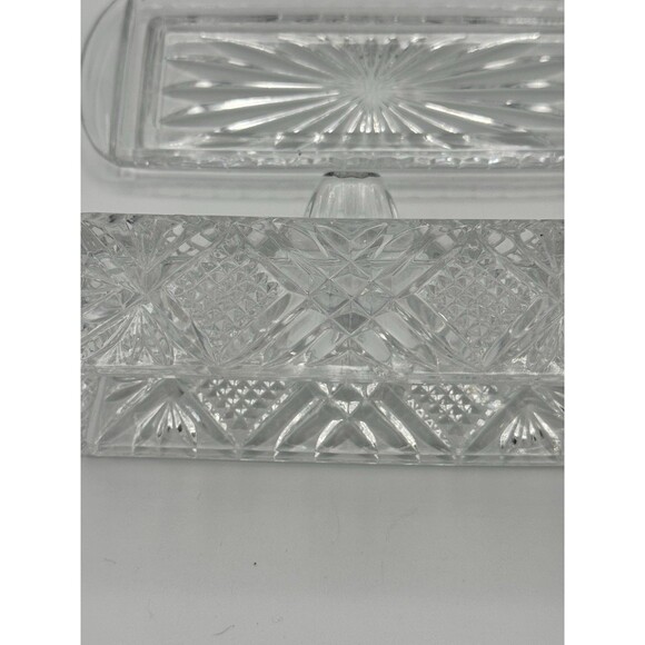 Vintage Crystal Butter Dish with Lid - Picture 3 of 5